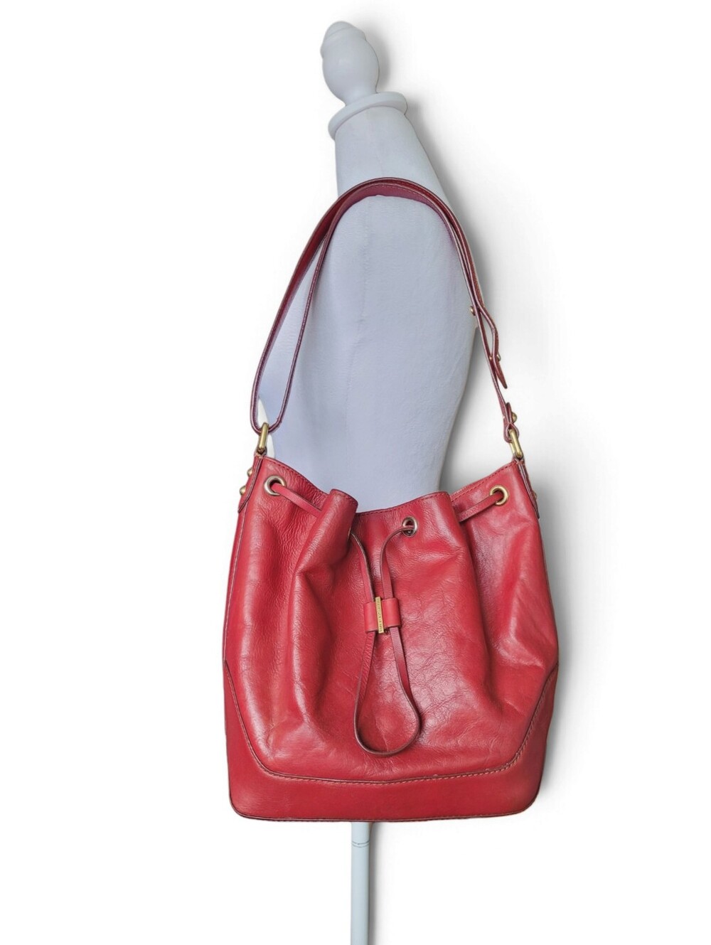 Vintage Marc by Marc Jacobs Red Leather Convertible Bucket Bag